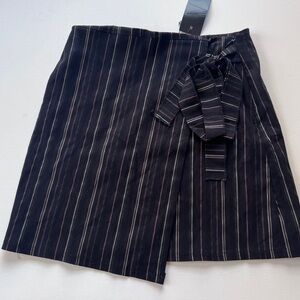 NWT Nasty Gal “get in line” striped mini wrap skirt